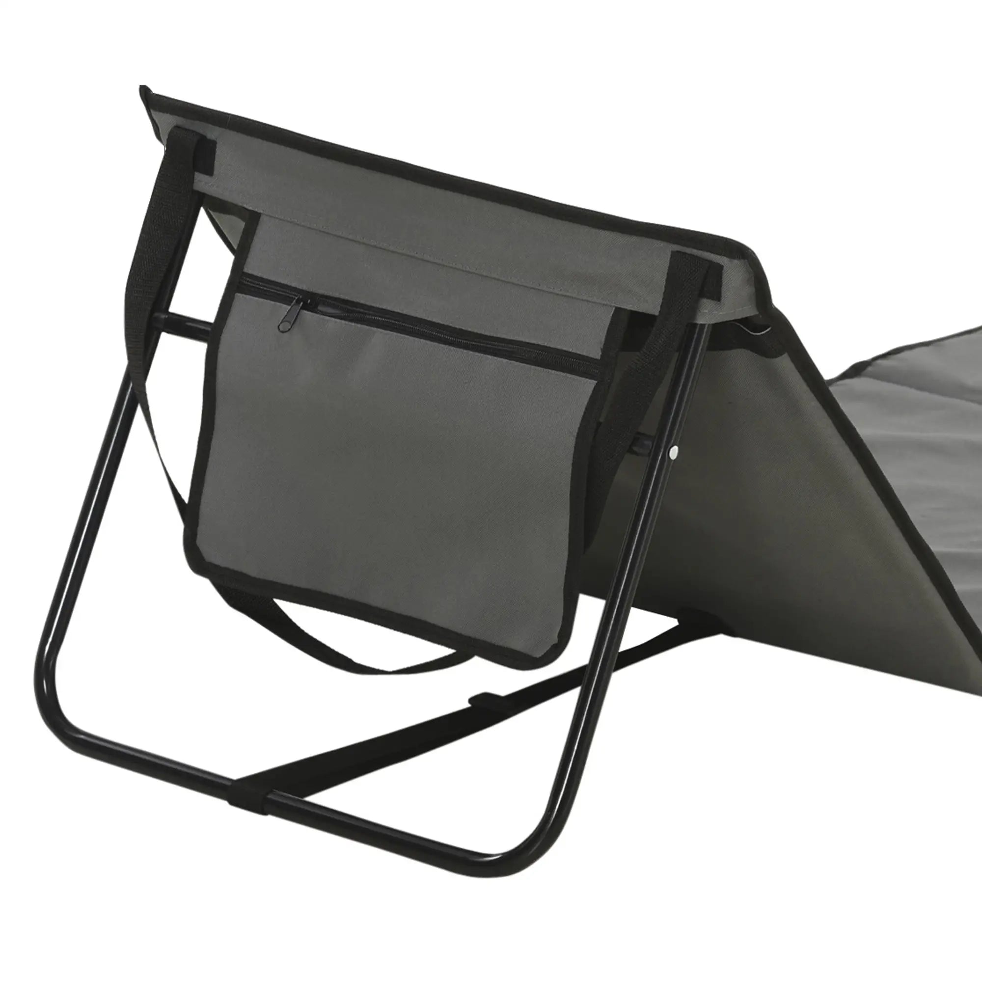 Foldable Lounge Chairs, Adjustable Backrest, Set of 2, Grey Beach Accessories at Gallery Canada