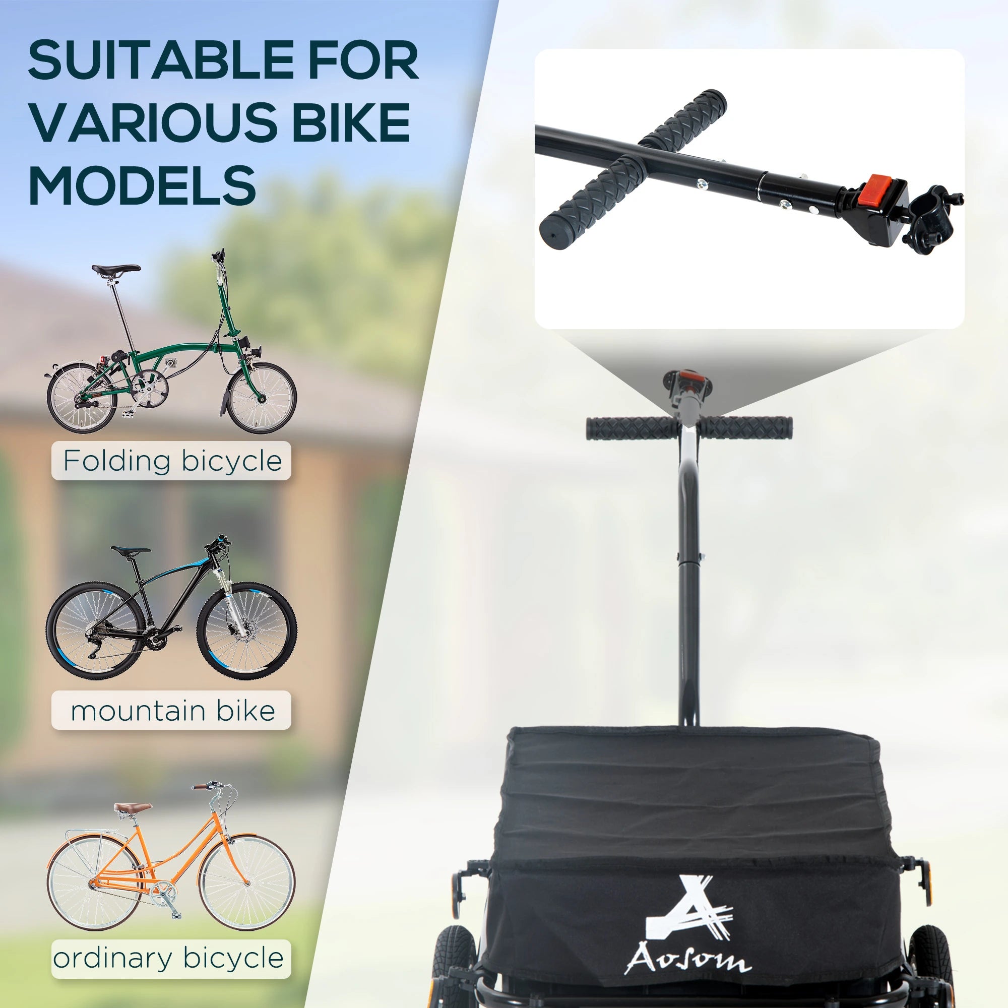 Multi-Functional Bike Trailer, Steel, Large, Black Bike Cargo Trailers at Gallery Canada