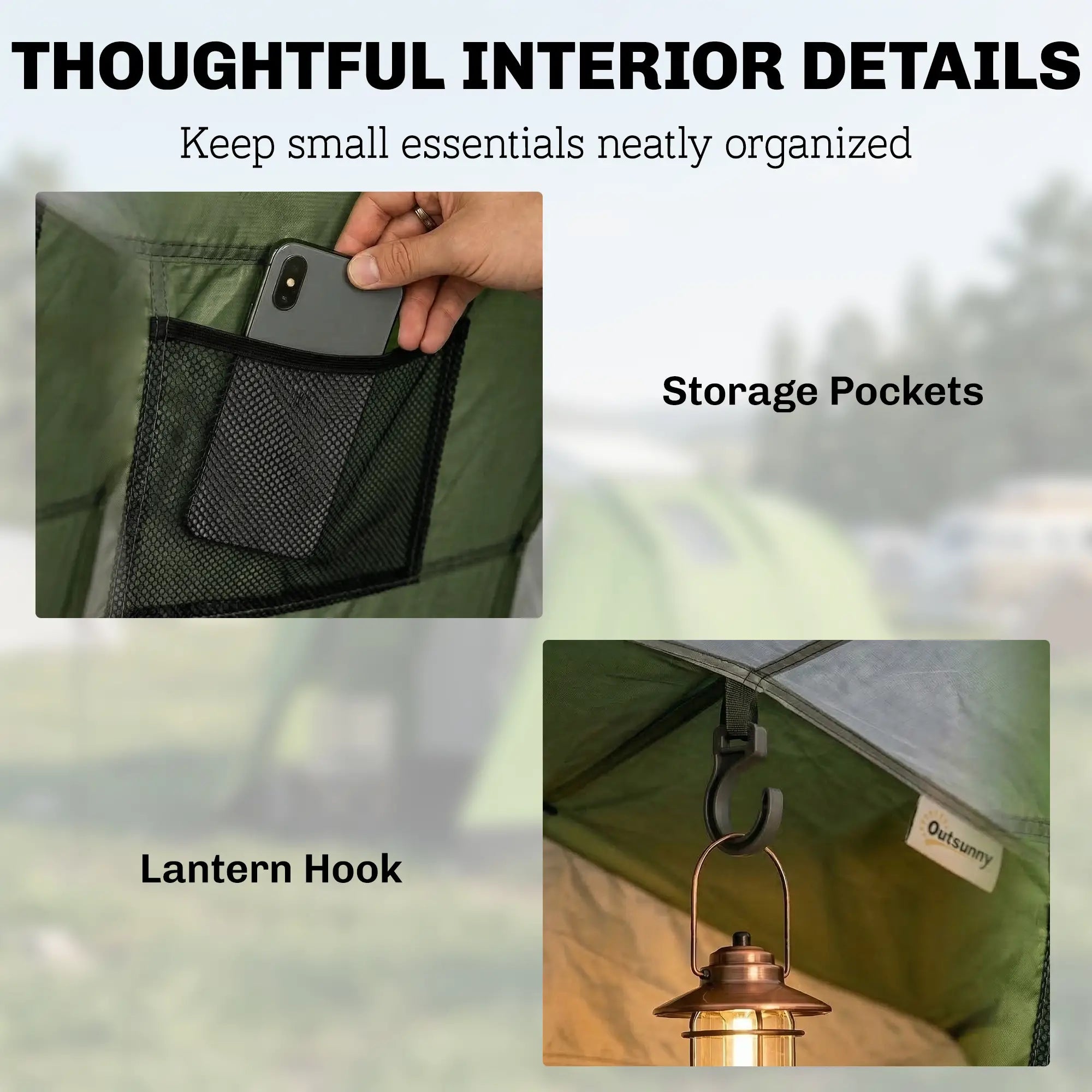 Waterproof Camping Tent, Two Room, 3-4 Person, Green Camping Tents at Gallery Canada