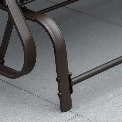 Double Gliding Patio Chair, Outdoor Glider Armchair, Dark Grey, Dark Grey Outdoor Gliders at Gallery Canada