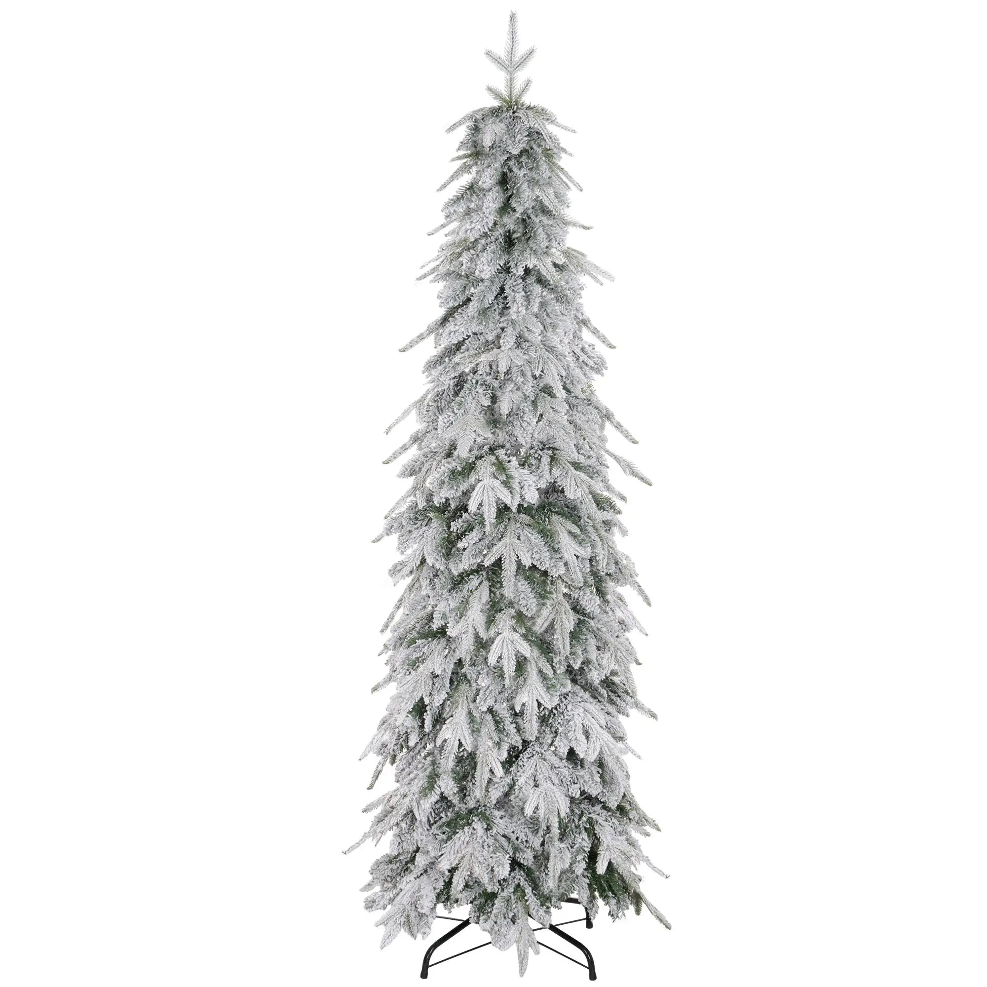 6ft Flocked Artificial Christmas Tree, 600 Tips, Auto Open, Steel Base, Green Flocked Christmas Trees Green at Gallery Canada