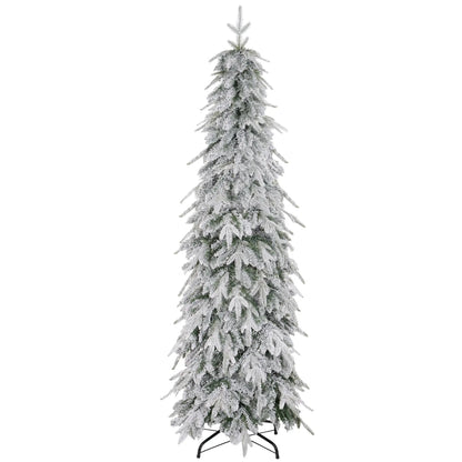 6ft Flocked Artificial Christmas Tree, 600 Tips, Auto Open, Steel Base, Green Flocked Christmas Trees Green at Gallery Canada
