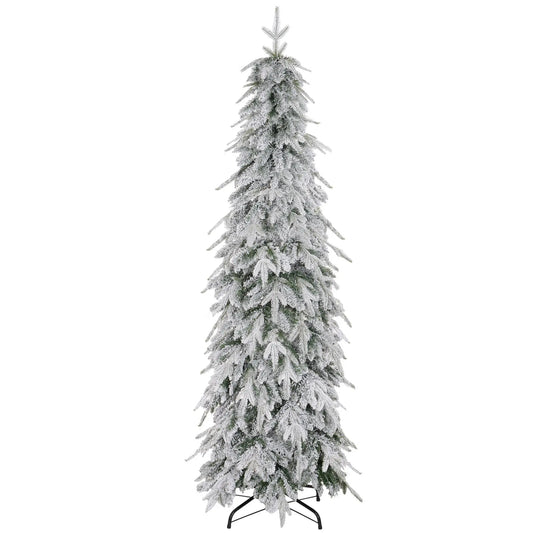 6ft Flocked Artificial Christmas Tree, 600 Tips, Auto Open, Steel Base, Green Flocked Christmas Trees Green at Gallery Canada