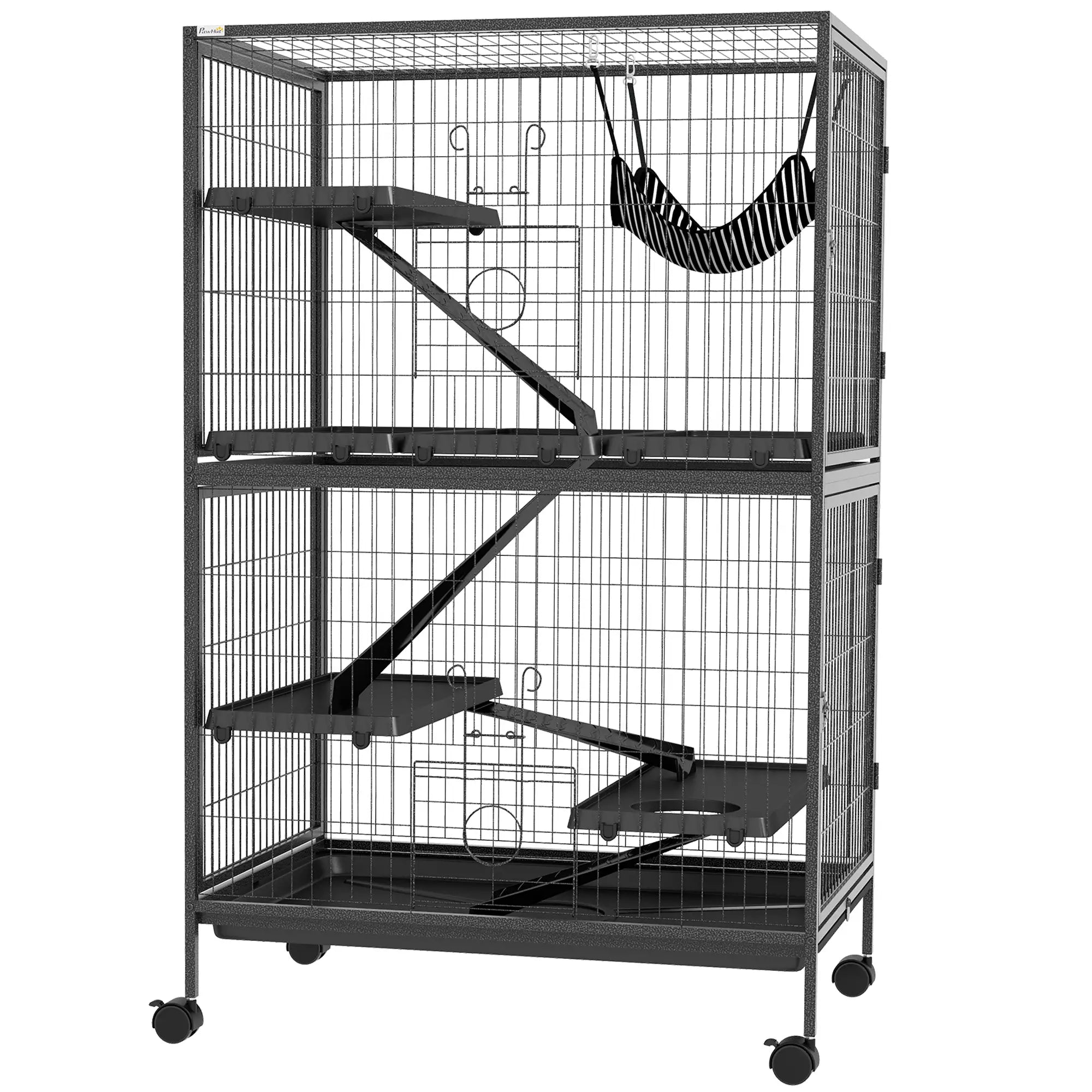 5-Tier Rolling Small Animal Cage, Guinea Pig Cage, Ferret Cage, Grey Houses & Habitats Black and Grey at Gallery Canada