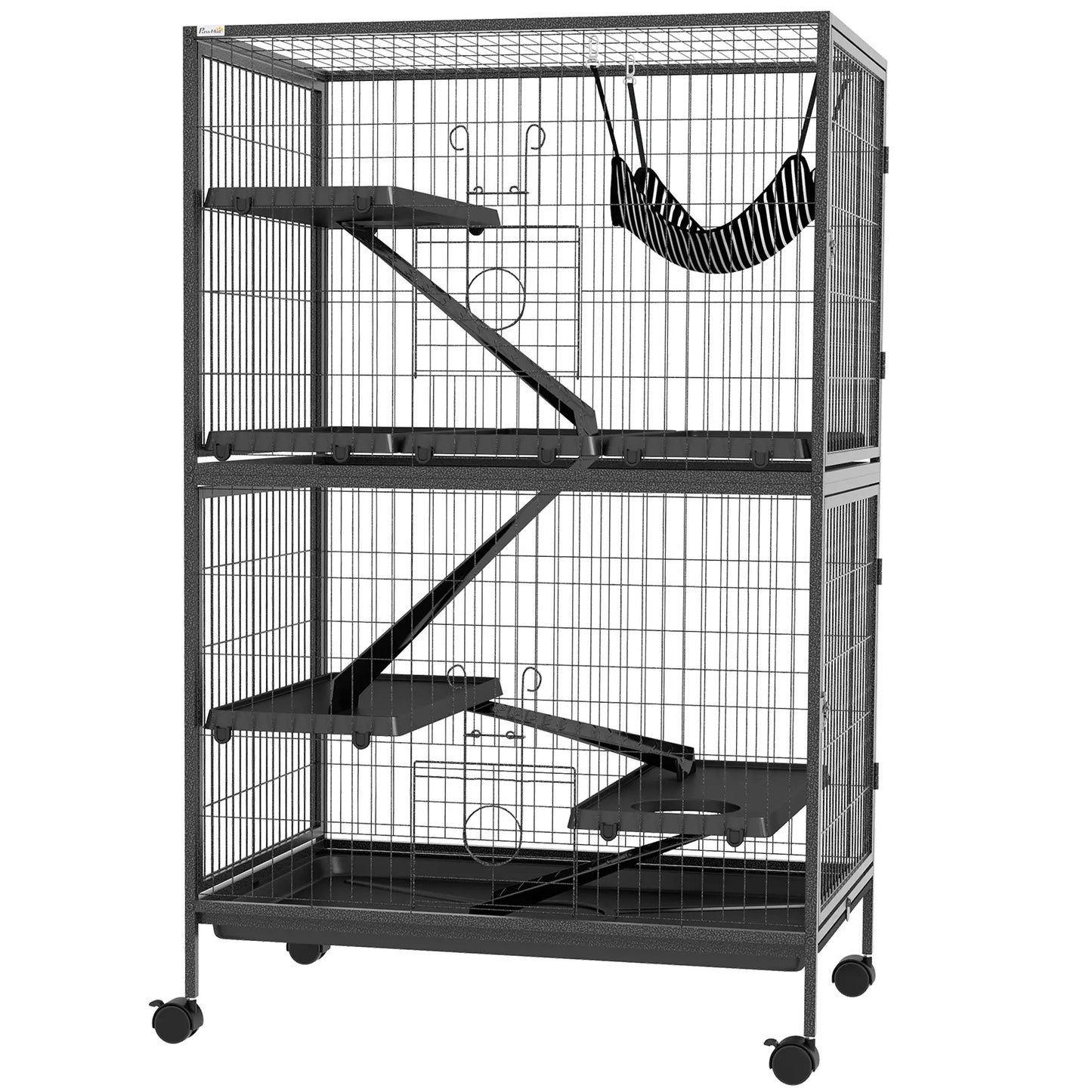 5-Tier Rolling Small Animal Cage, Guinea Pig Cage, Ferret Cage, Grey Houses & Habitats Black and Grey at Gallery Canada