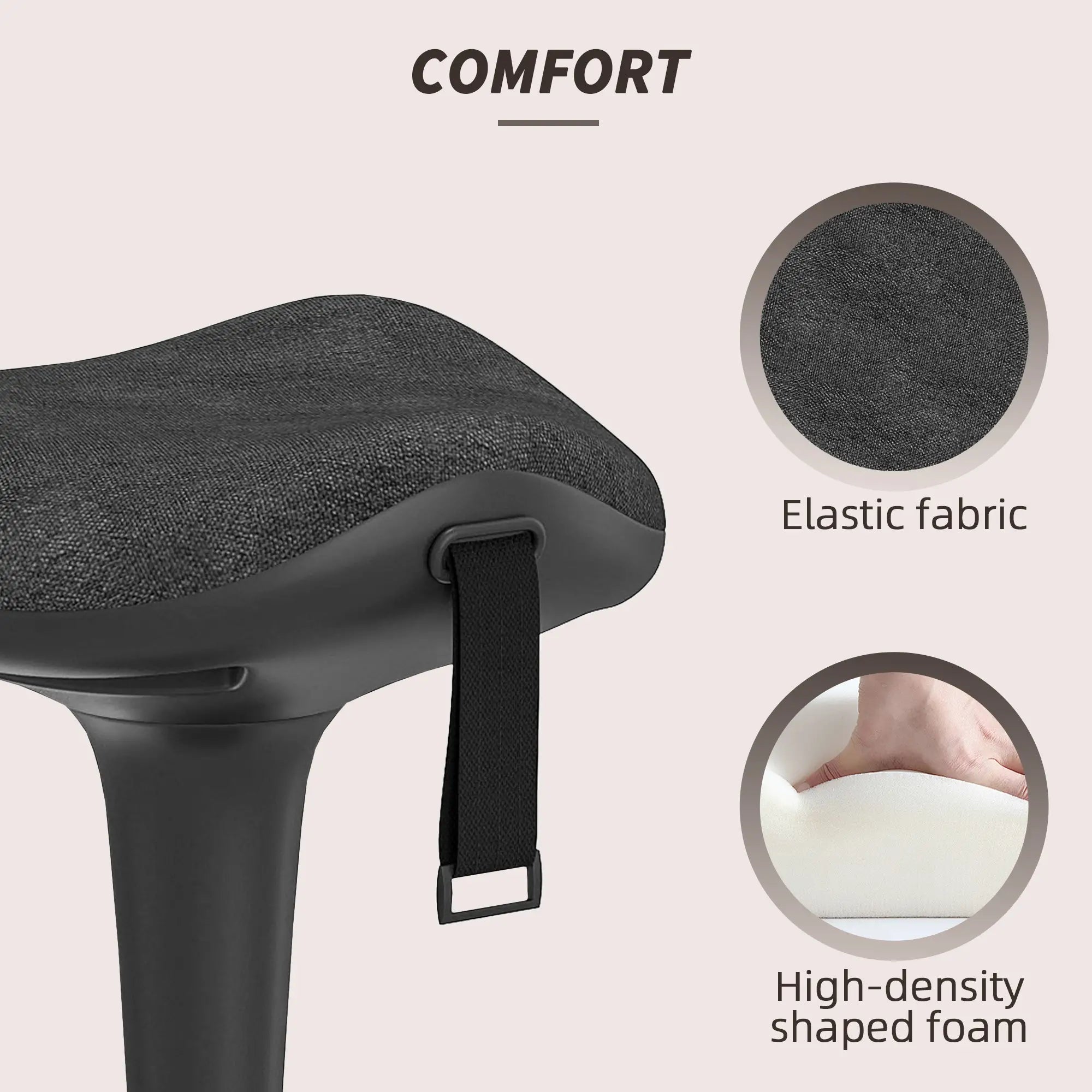 Swivel Standing Desk Chair, Adjustable Ergonomic Stool, Black Office Chairs at Gallery Canada