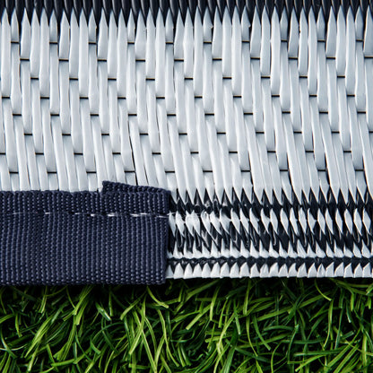 Reversible Outdoor RV Rug, 9' x 18', White, Patio Mat, Dark Blue Outdoor Reversible Rugs at Gallery Canada