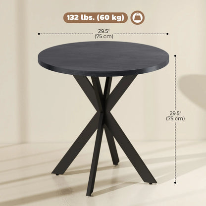 29" Round Dining Table, Steel Legs, Black Bar Tables & Dining Tables at Gallery Canada
