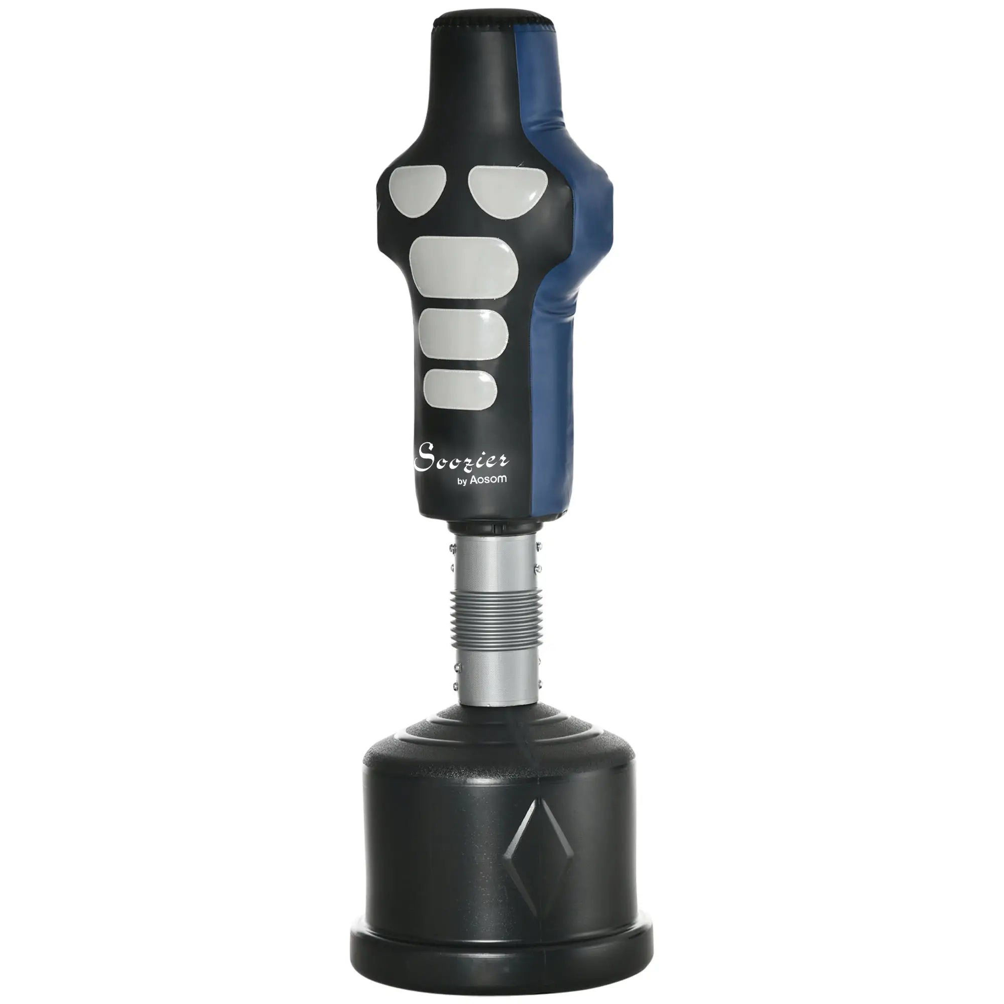 Adjustable Punching Bag, Fillable Base, Pu-Wrapped, Multi-Colour Punching Bag Hangers Black, Silver, Grey and Blue at Gallery Canada