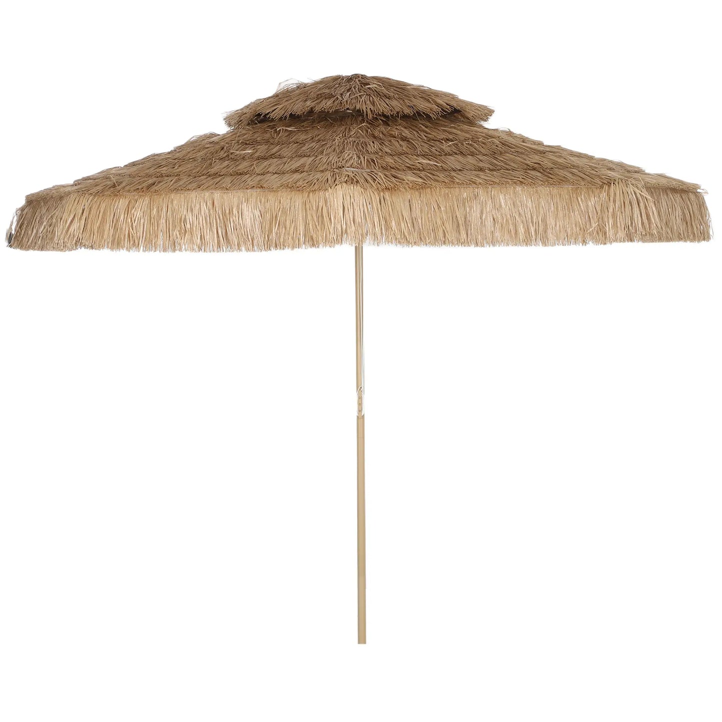 10 ft. Hula Thatched Tiki Umbrella, UPF30+, 8 Ribs, Natural Sun Umbrellas Natural at Gallery Canada