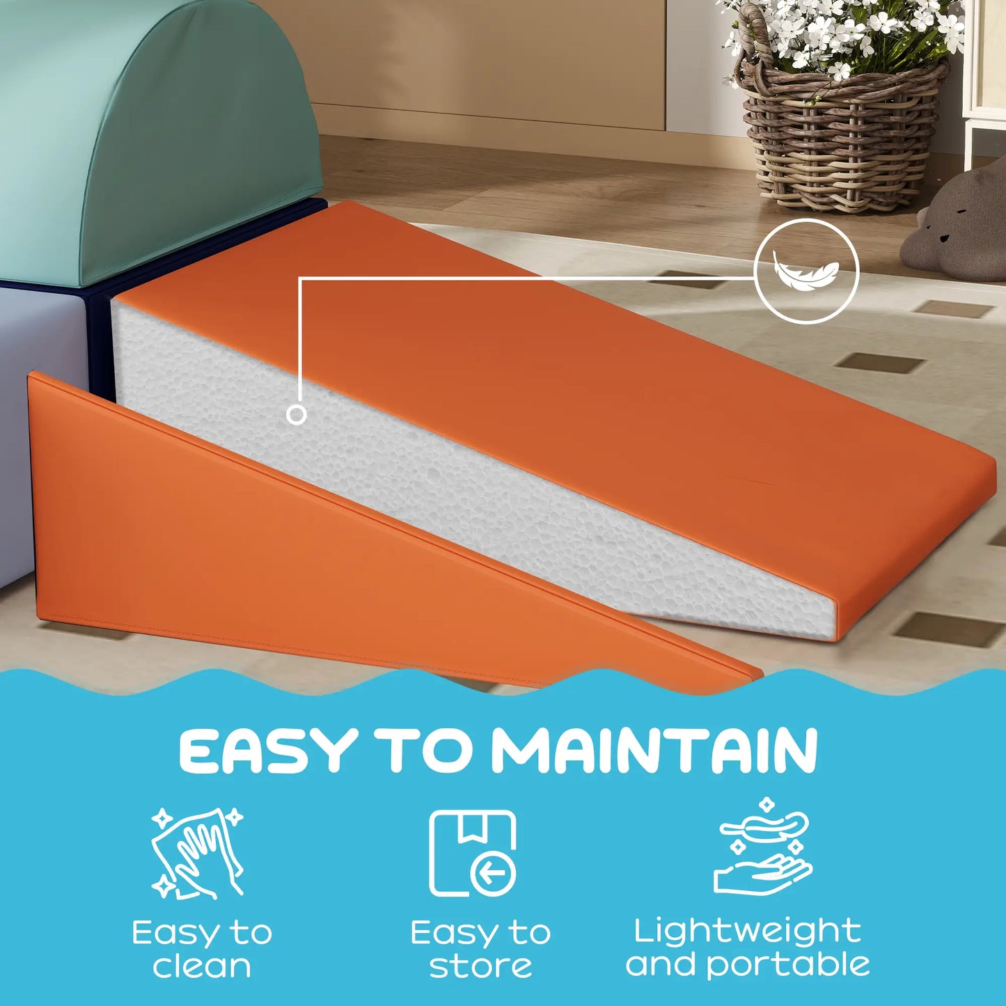 6 Piece Soft Play Equipment, 6-72 Months, Blue, Orange Baby Gym & Playmats at Gallery Canada