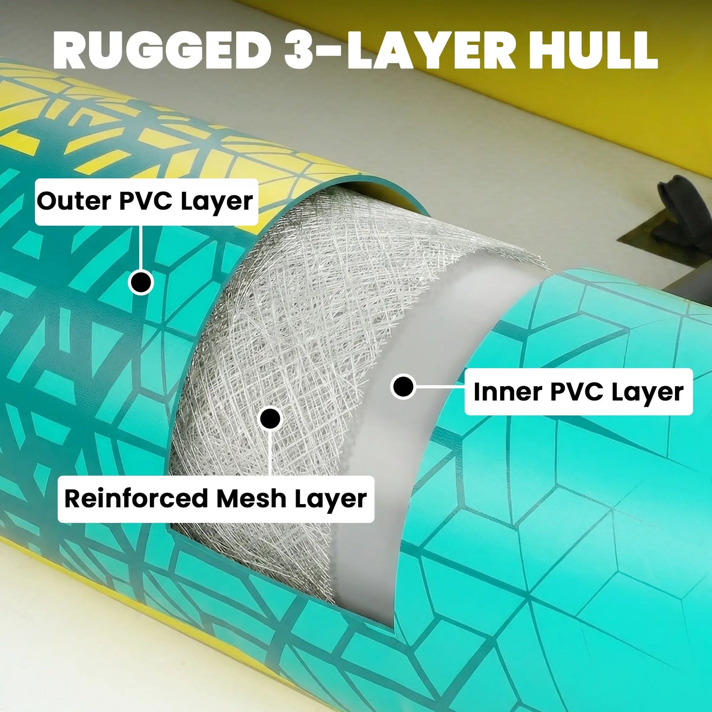 Inflatable Paddle Board, 12'6"x37", 506lbs, Yellow and Grey Water Sports & Boating Supplies at Gallery Canada