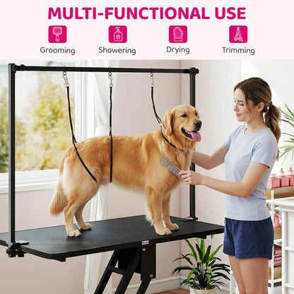 43" L Hydraulic Dog Grooming Table, Z-Lift Height Adjustable Pet Grooming Table with Noose and Non-Slip Tabletop Dog Grooming Tables at Gallery Canada