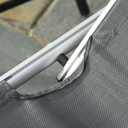 Folding Lounge Chair, Adjustable Backrest, Aluminum Frame, Grey Lounger Chairs at Gallery Canada