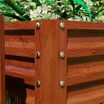 4' x 2' x 1' Parterre de jardin surélevé, Lot de 2, Bac à plantes galvanisé, Brun foncé