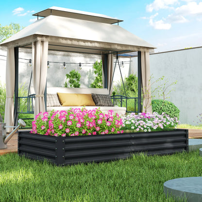 6X3X1Ft Galvanized Raised Garden Bed, Reinforced Planter Box, Dark Grey Galvanized Planter Boxes at Gallery Canada