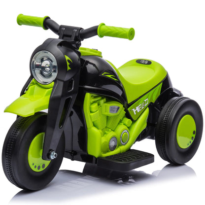 Electric Motorcycle for Kids, 6V, LED Headlight, Music, Pedal, Green Electric Motorcycles Green at Gallery Canada