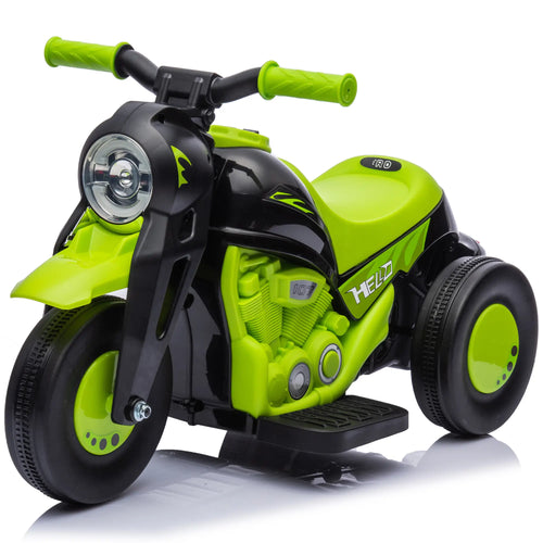 Electric Motorcycle for Kids, 6V, LED Headlight, Music, Pedal, Green