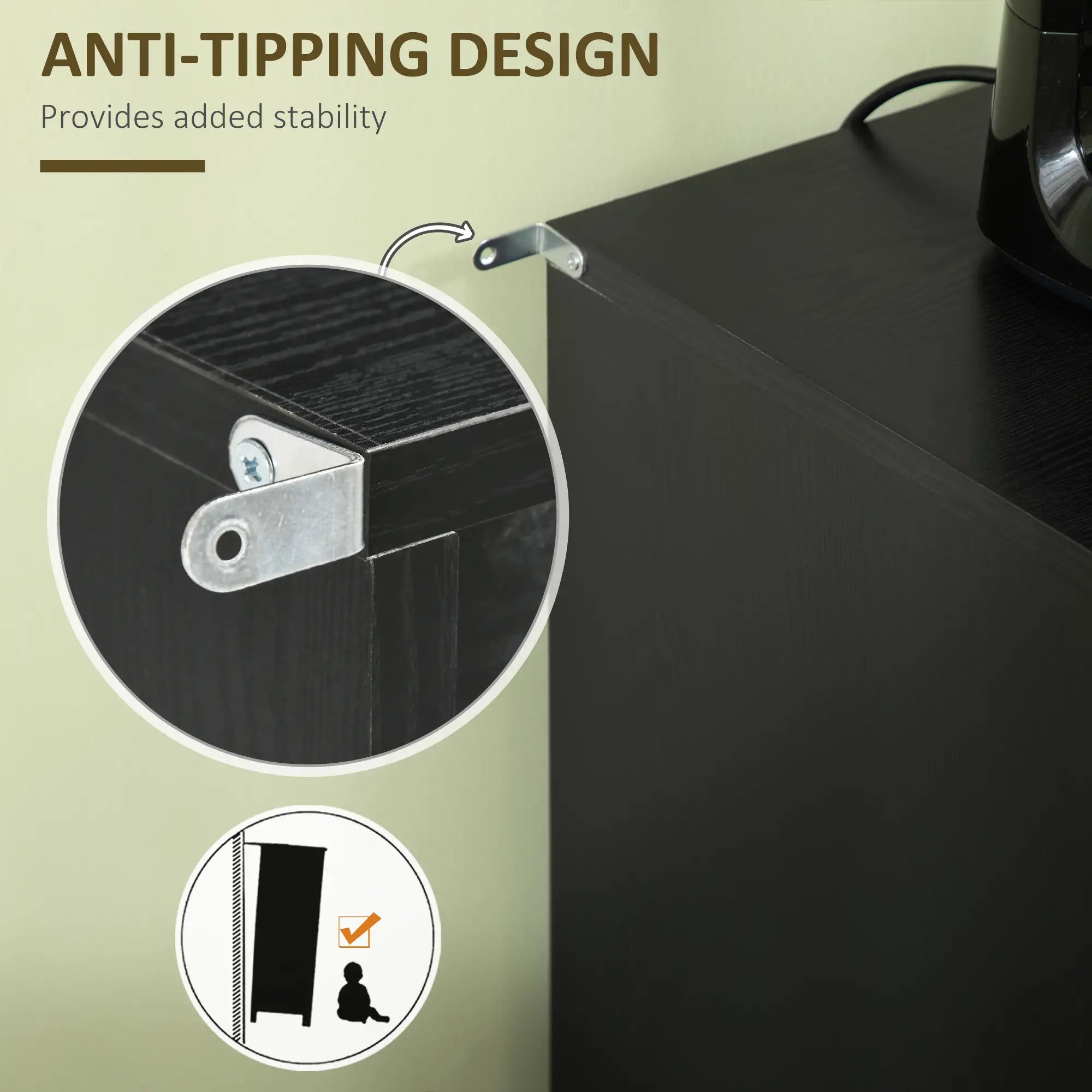 Kitchen Sideboard Cabinet, Boho Storage Cabinet with Shelves, Wood Legs, Decorative Rattan Doors, Black Bar Cabinets at Gallery Canada