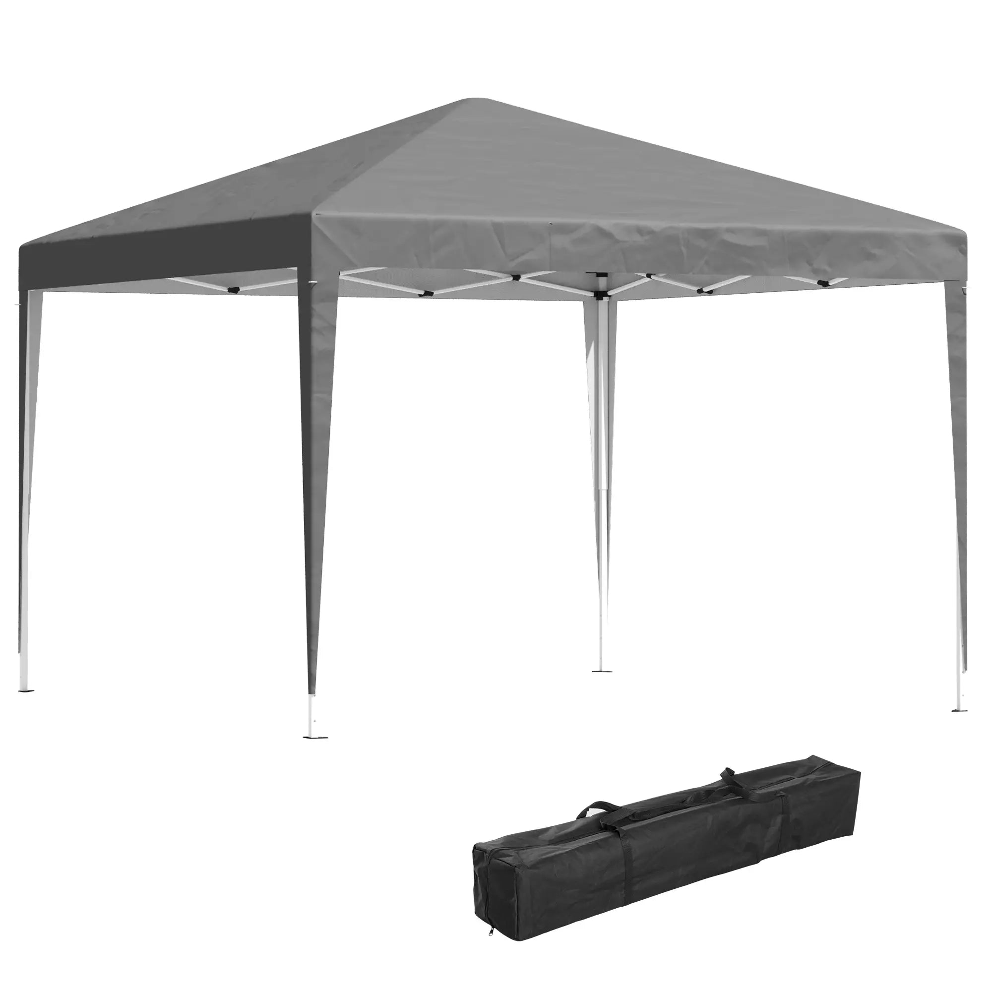 10 x 10ft Folding Pop Up Tent, Outdoor Gazebo Canopy, Grey Pop Up Canopies at Gallery Canada