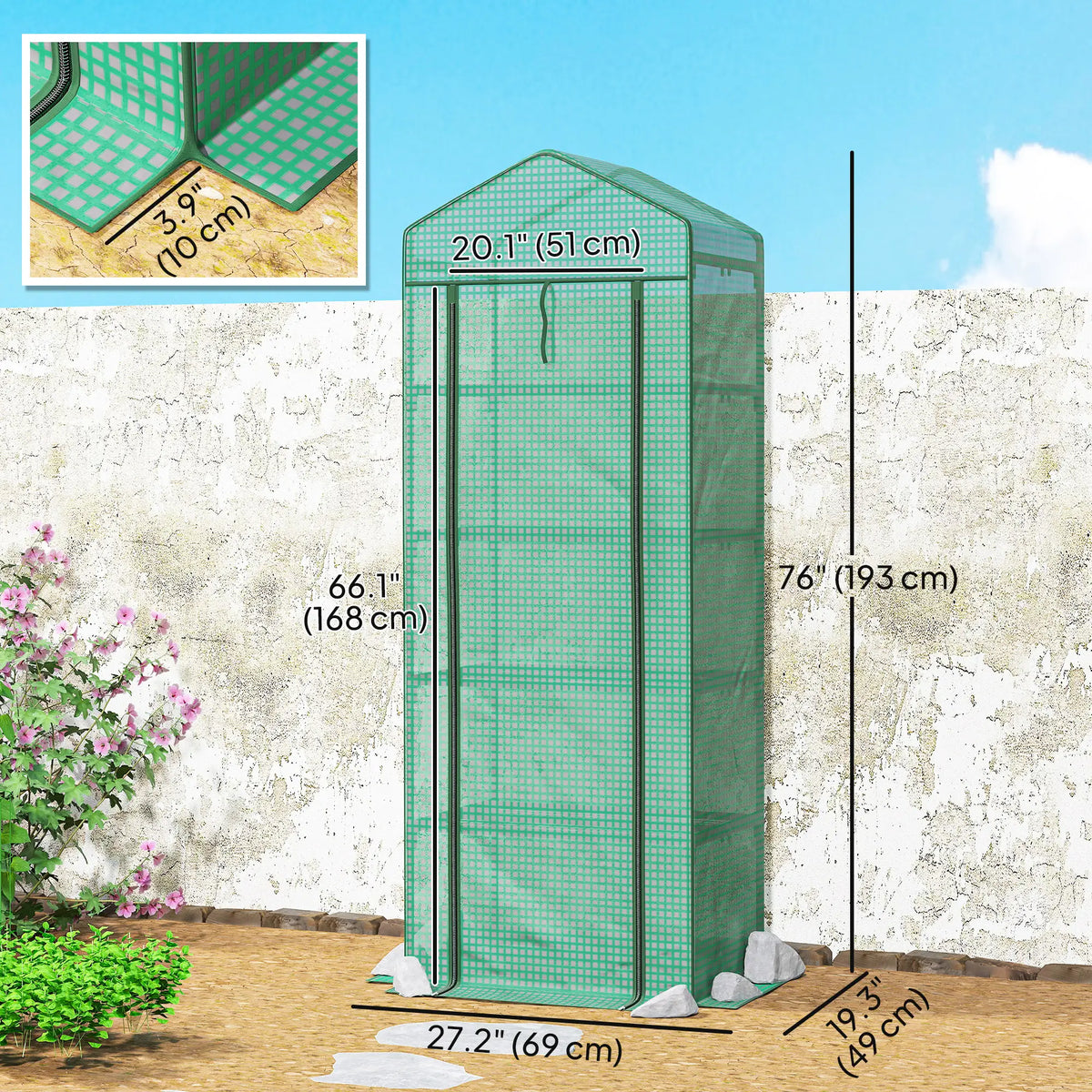 5 Tier Mini Greenhouse, Portable, Transparent, 27.25" x 19.25" x 76", Green Greenhouses at Gallery Canada