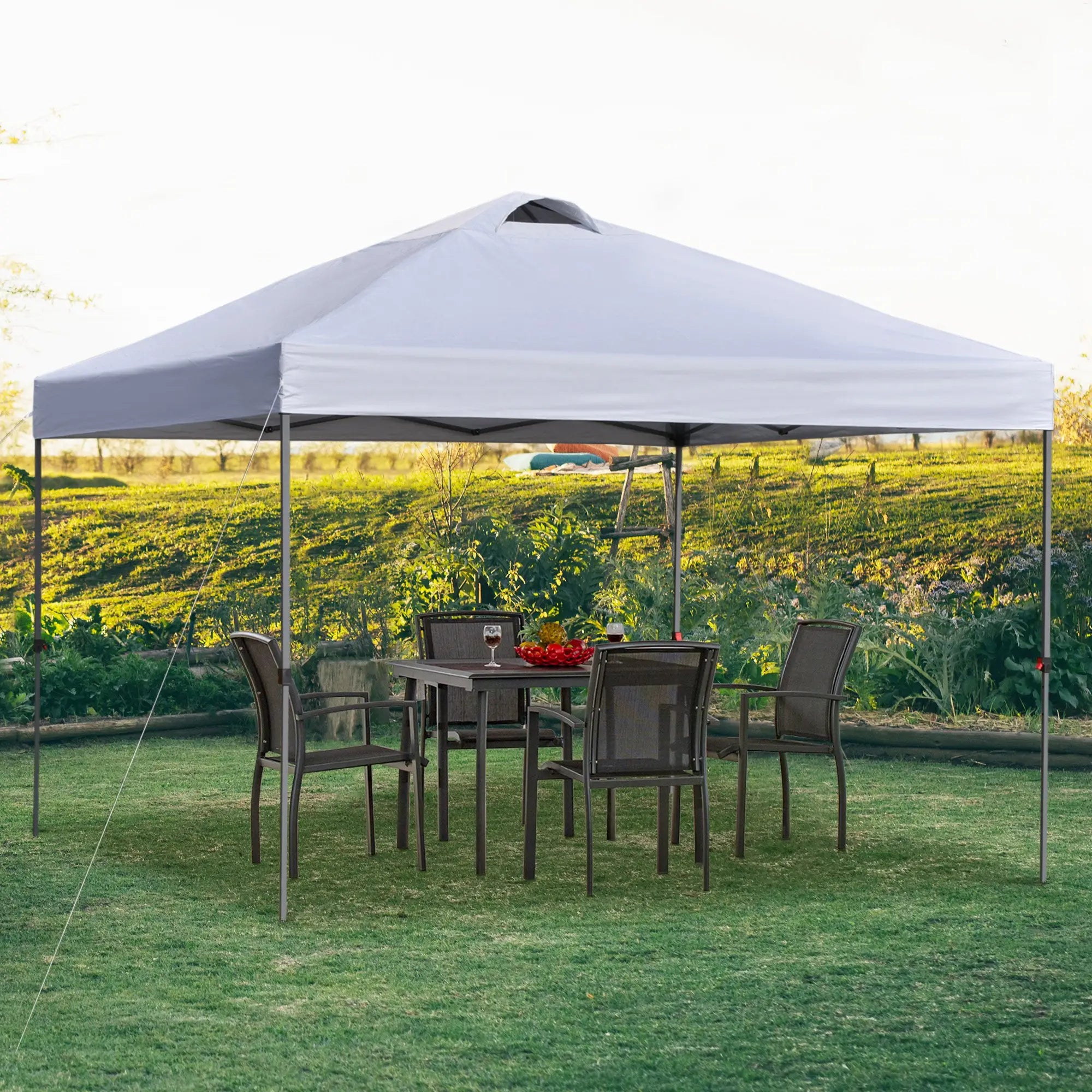 10' x 10' Pop Up Canopy Tent, Airy Top Vents, Wheeled Carry Bag, White Pop Up Canopies at Gallery Canada