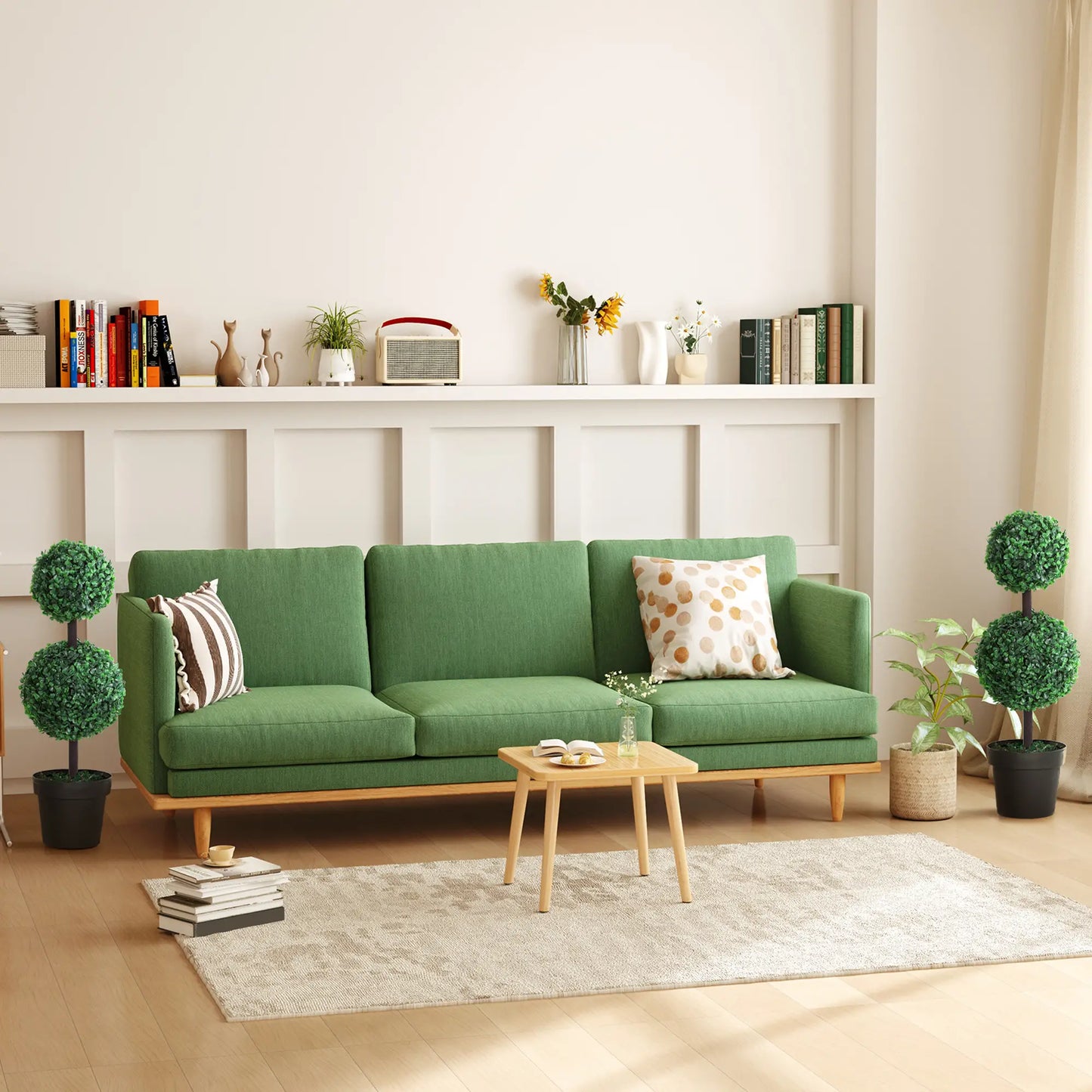 Artificial Topiary Tree Set, 2 Ball Design, Home Office Decor, Dark Green Artificial Trees at Gallery Canada