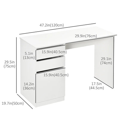 Modern Computer Desk, Home Office with Storage Drawer, White Writing Desks at Gallery Canada
