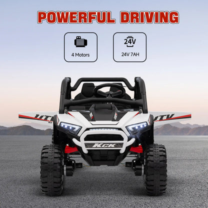 2 Seater 24V 7AH Electric Ride On Truck, White Electric Toy Cars at Gallery Canada