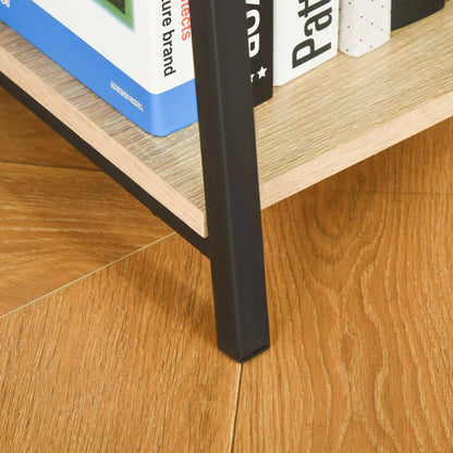 Modern 5-Tier Bookshelf, Metal Frame, Wooden Shelves, Oak Display Bookshelves at Gallery Canada