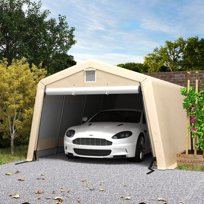11' x 20' Portable Garage, Heavy Duty Carport Canopy, Khaki Car Shelters at Gallery Canada
