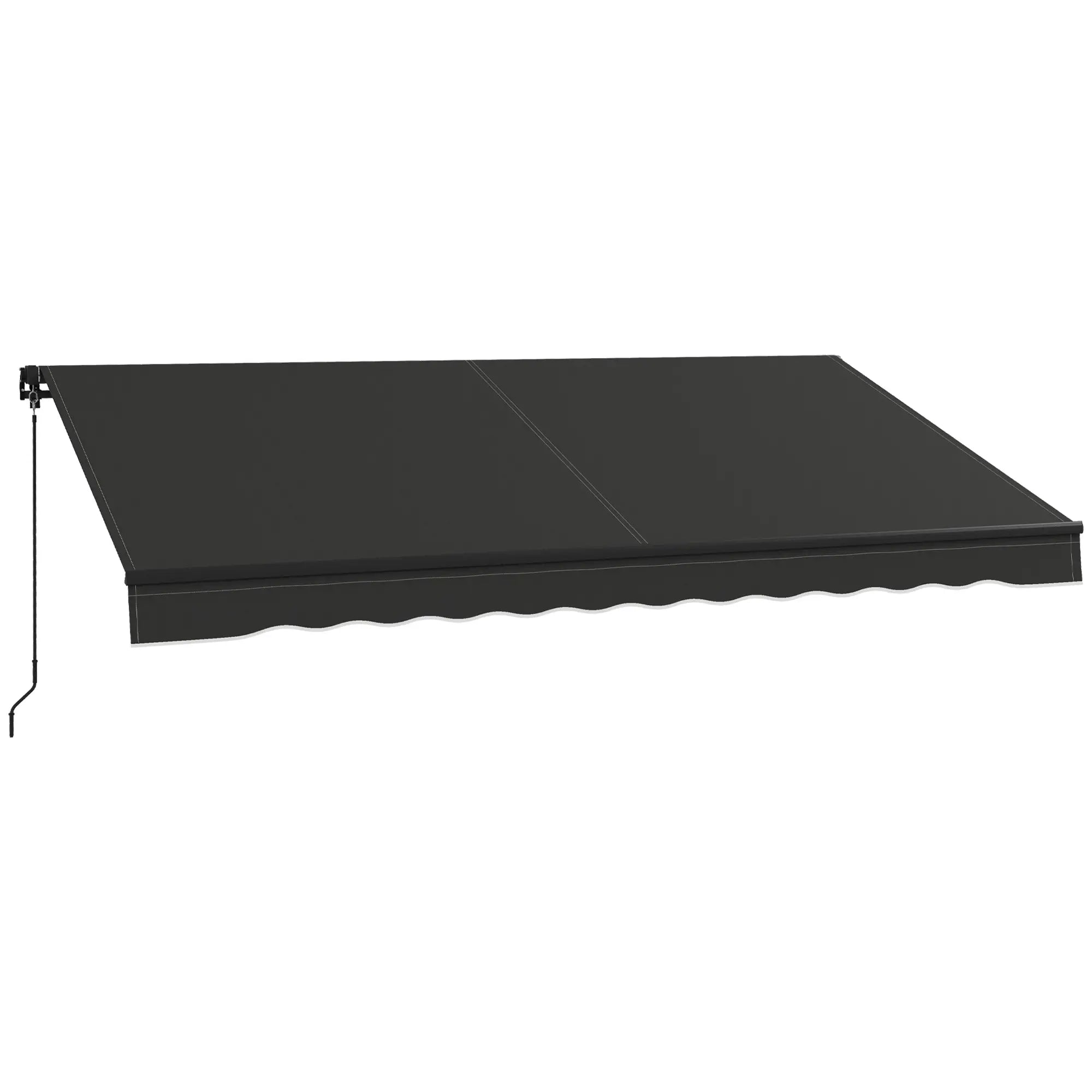 12' x 10' Retractable Awning, UV Resistant Sunshade, Black Patio Awnings Black at Gallery Canada
