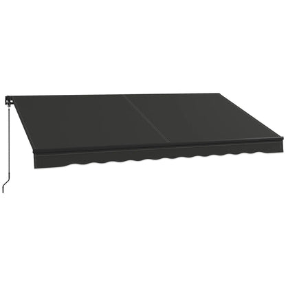 12' x 10' Retractable Awning, UV Resistant Sunshade, Black Patio Awnings Black at Gallery Canada
