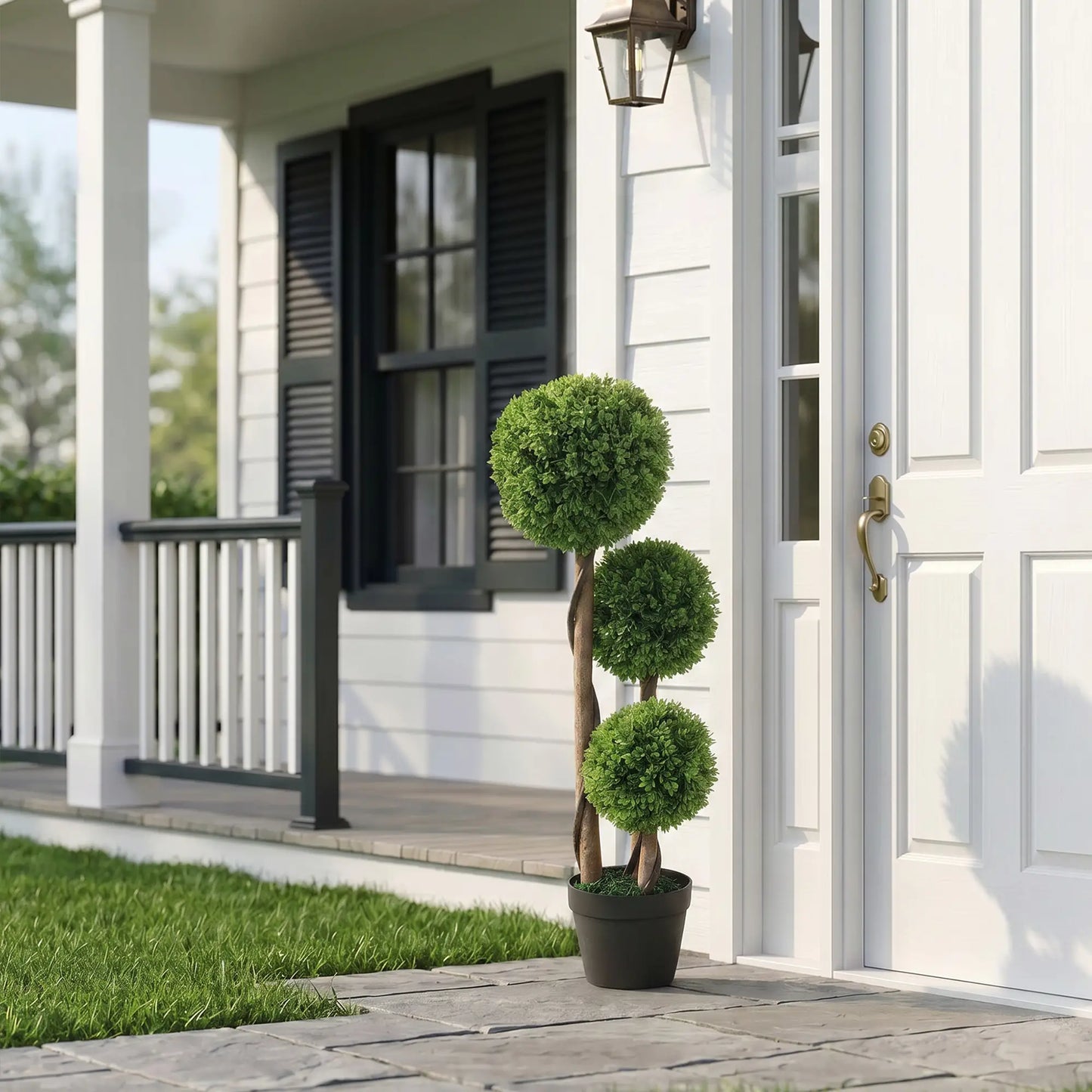 3FT Artificial Boxwood Topiary Trees, Set of 2, Green Artificial Trees at Gallery Canada