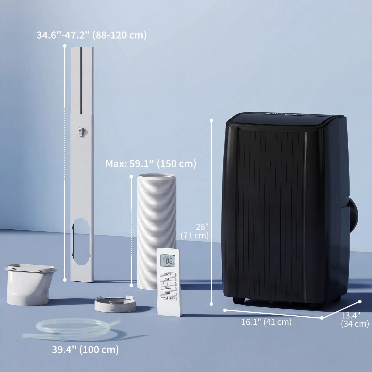 14000 BTU Portable Air Conditioner, 5-in-1, Black Air Conditioner at Gallery Canada