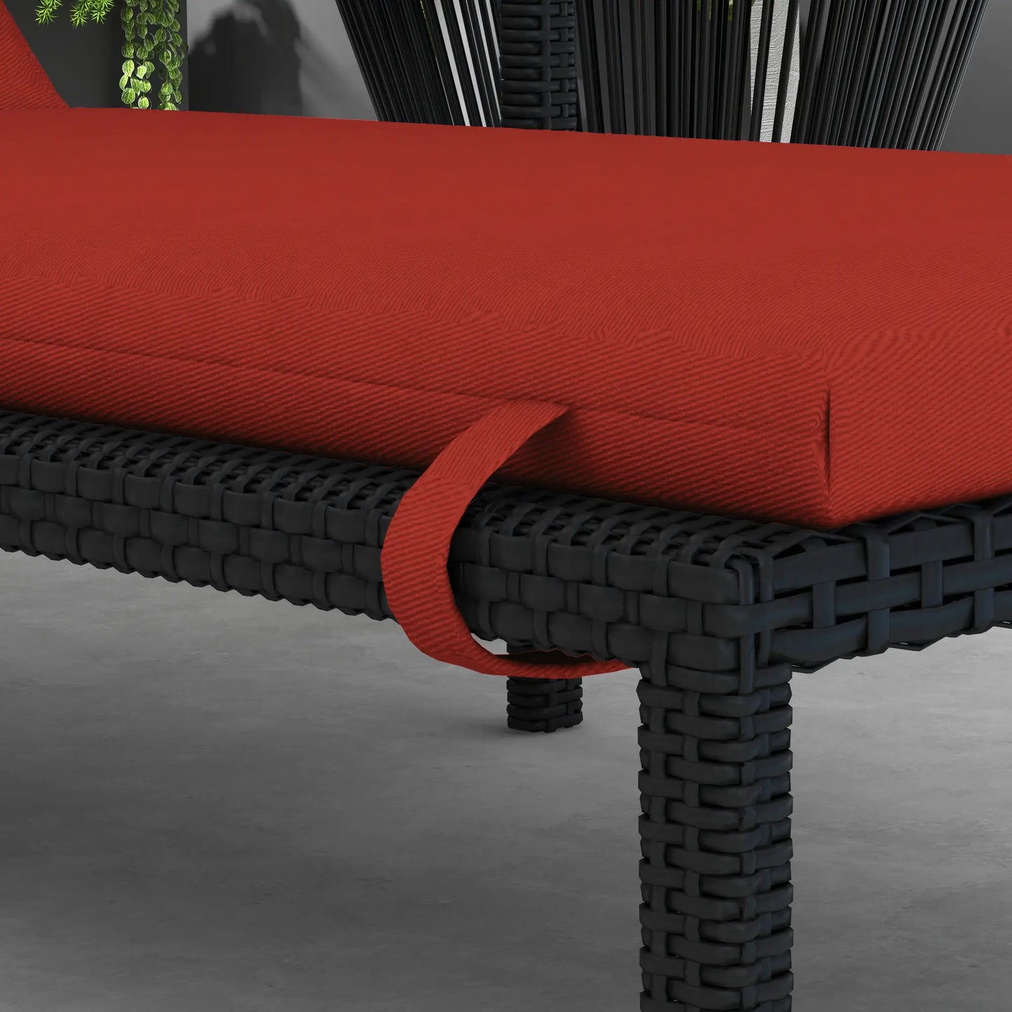 Patio Chaise Lounge Cushion with Headrest, Wine Red Patio Chair Cushions at Gallery Canada