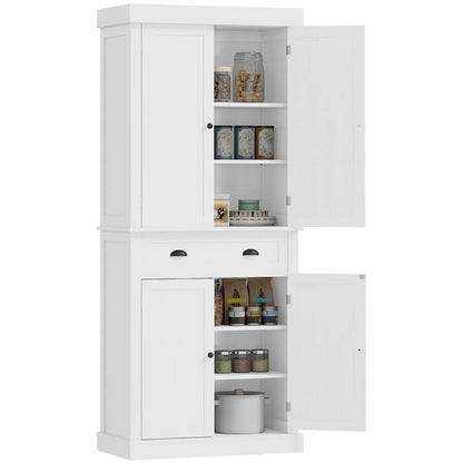 Kitchen Cabinet With 2 Drawers, MDF Board, White Kitchen Pantry Cabinets White at Gallery Canada
