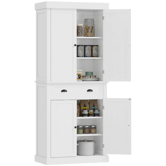 Kitchen Cabinet With 2 Drawers, MDF Board, White Kitchen Pantry Cabinets White at Gallery Canada