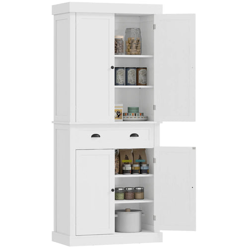 Kitchen Cabinet With 2 Drawers, MDF Board, White