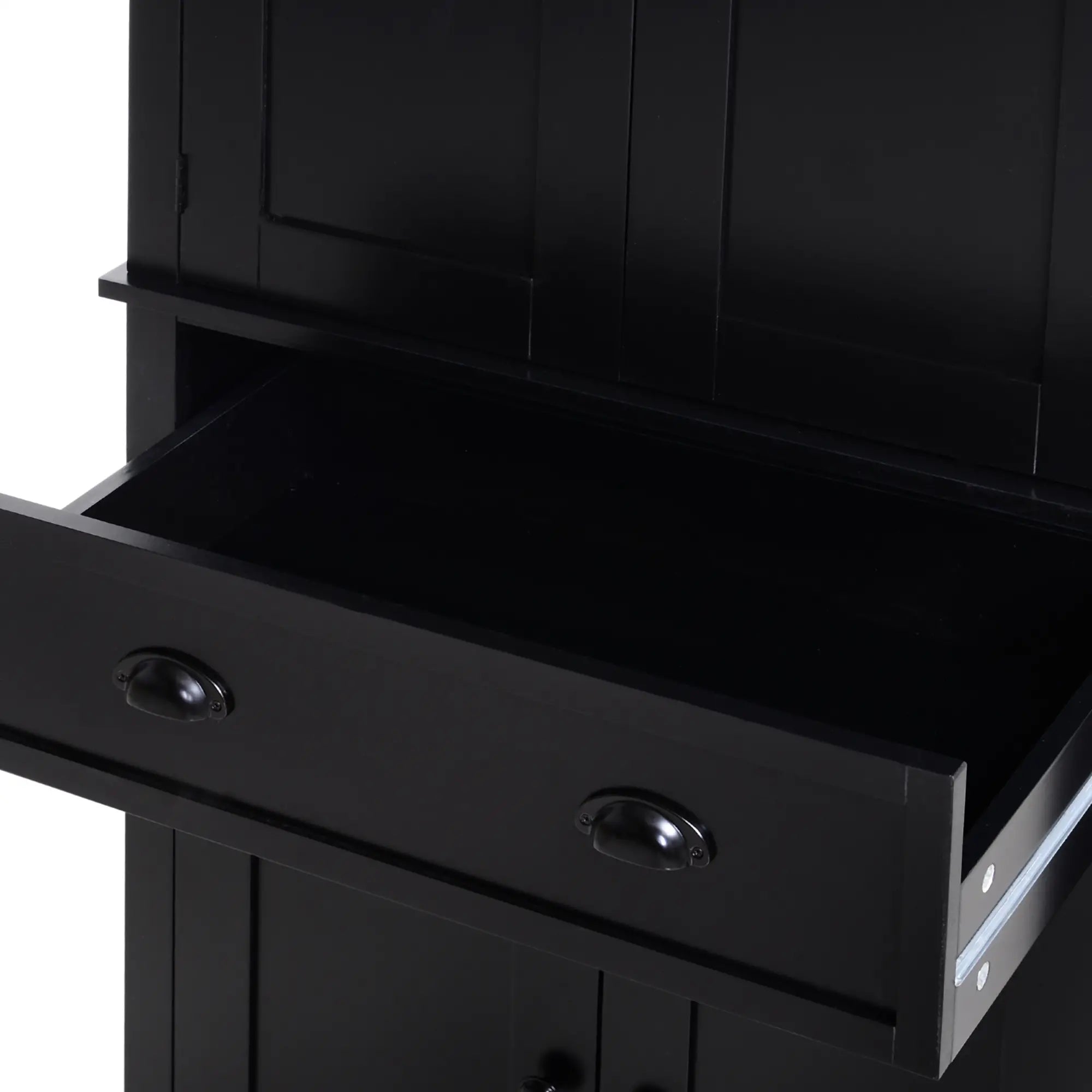 Standing Kitchen Cabinet, 2 Drawers, MDF Board, Black Kitchen Pantry Cabinets at Gallery Canada