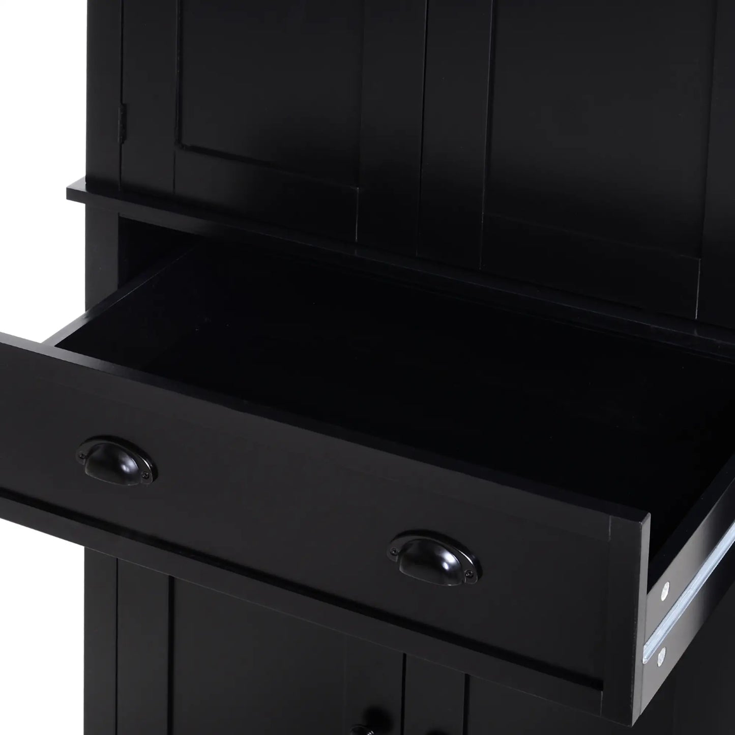 Standing Kitchen Cabinet, 2 Drawers, MDF Board, Black Kitchen Pantry Cabinets at Gallery Canada