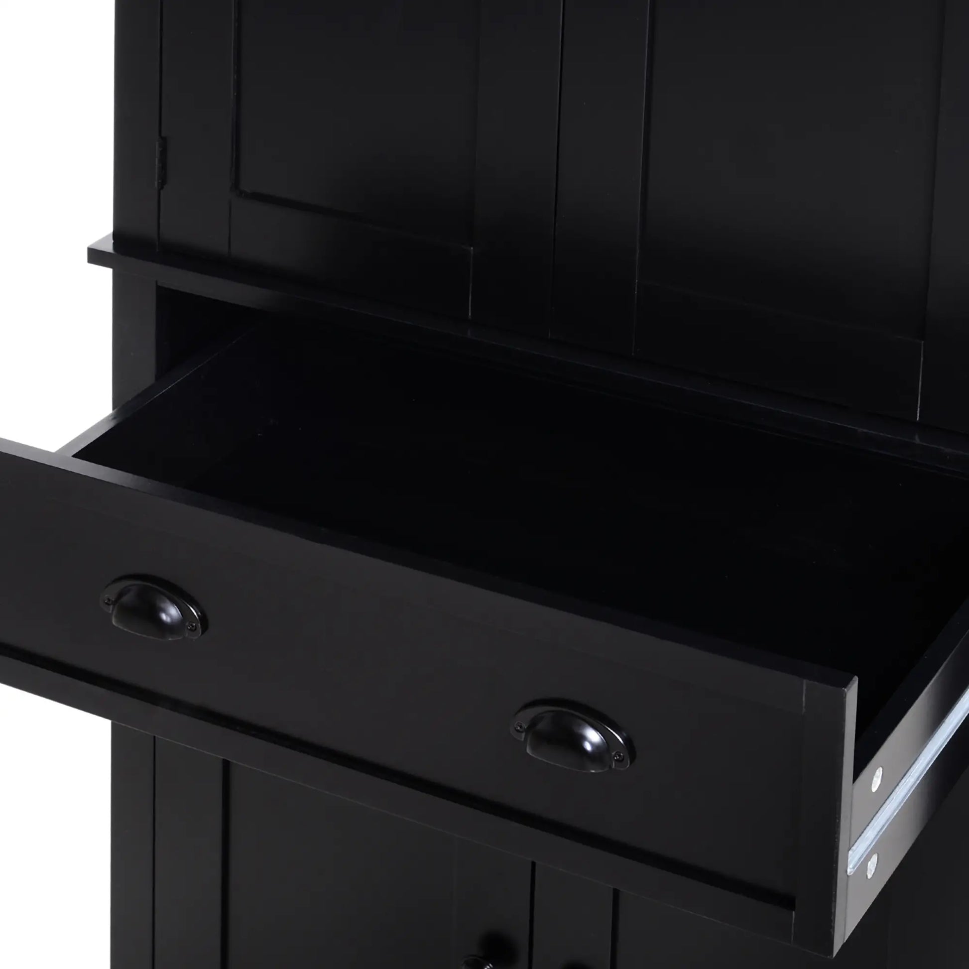 Standing Kitchen Cabinet, 2 Drawers, MDF Board, Black Kitchen Pantry Cabinets at Gallery Canada