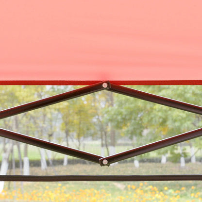 7' x 7' Foldable Gazebo Tent, Adjustable Legs, Black, Red Pop Up Canopies at Gallery Canada