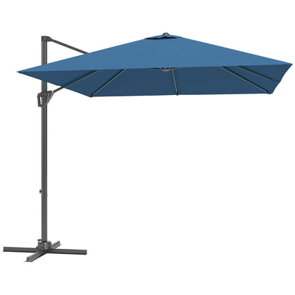 8'x8' Square Patio Hanging Offset Umbrella, Outdoor Cantilever, Navy Blue Offset Cantilever Umbrellas at Gallery Canada
