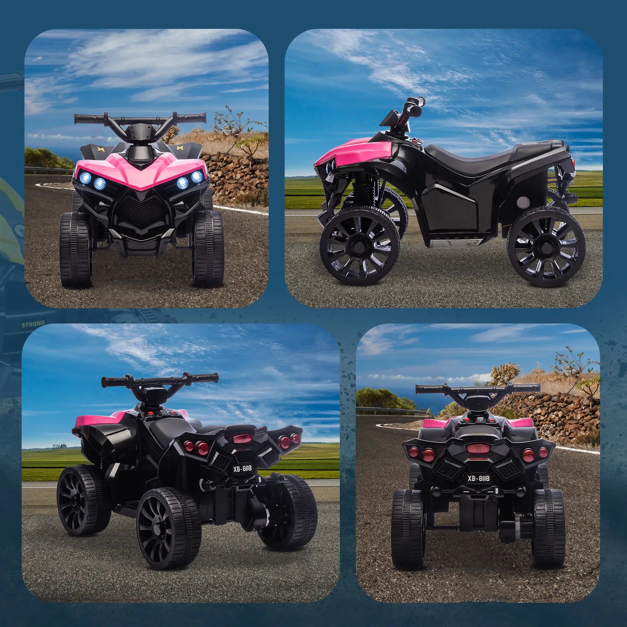 6V Kids ATV, 4 Wheeler Electric Ride on Car, Pink Electric Toy Cars at Gallery Canada