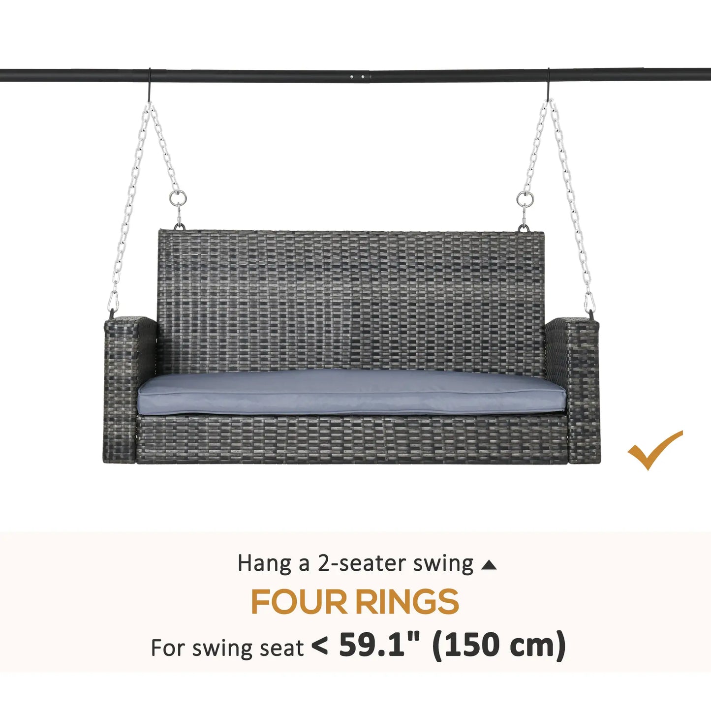 Metal Swing Stand, Hanging Chair Frame, 528 LBS, Black Hammock Stands at Gallery Canada