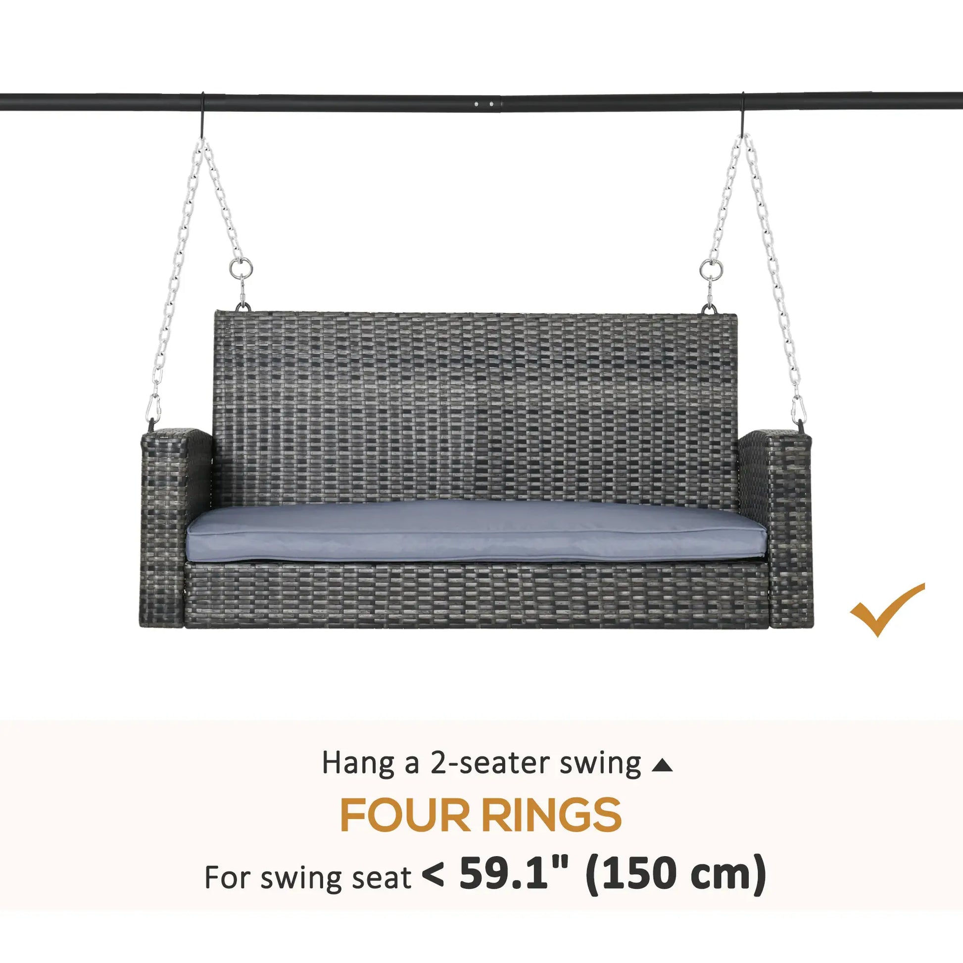 Metal Swing Stand, Hanging Chair Frame, 528 LBS, Black Hammock Stands at Gallery Canada