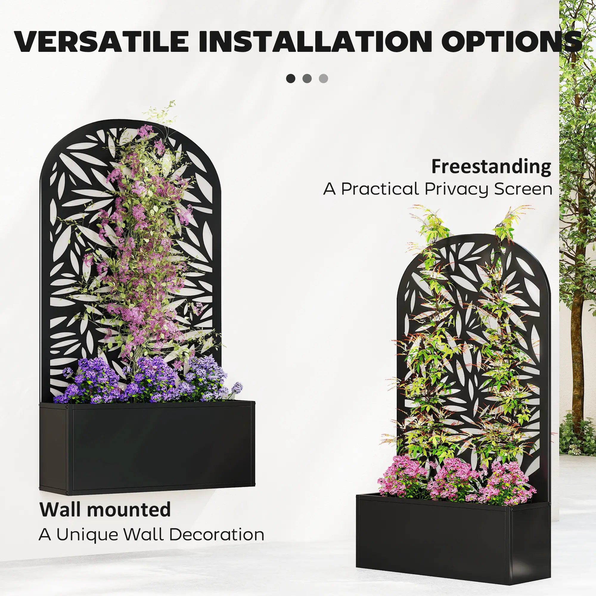 Metal Garden Bed with Trellis for Climbing Plants Galvanized Planter Boxes at Gallery Canada