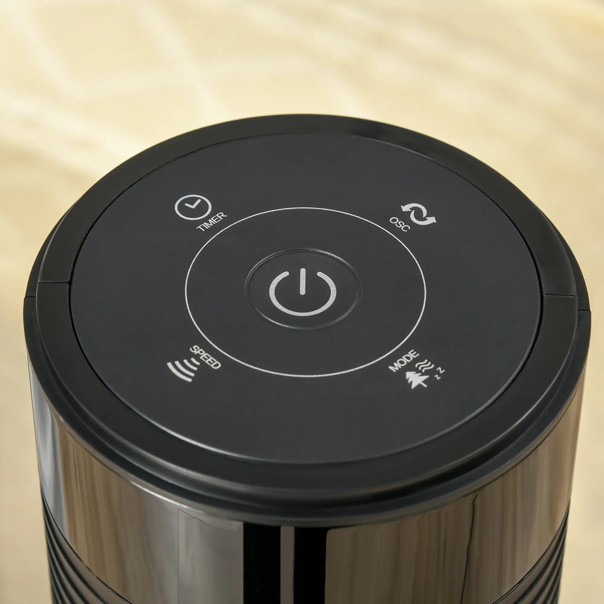 Freestanding Tower Fan, 3 Speed, 12h Timer, Oscillating, LED, Remote, Black Tower Fans at Gallery Canada