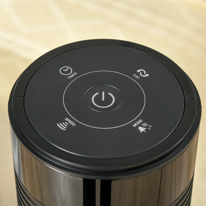 Freestanding Tower Fan, 3 Speed, 12h Timer, Oscillating, LED, Remote, Black Tower Fans at Gallery Canada